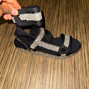 Elegant Black and Silver Women's Sandals